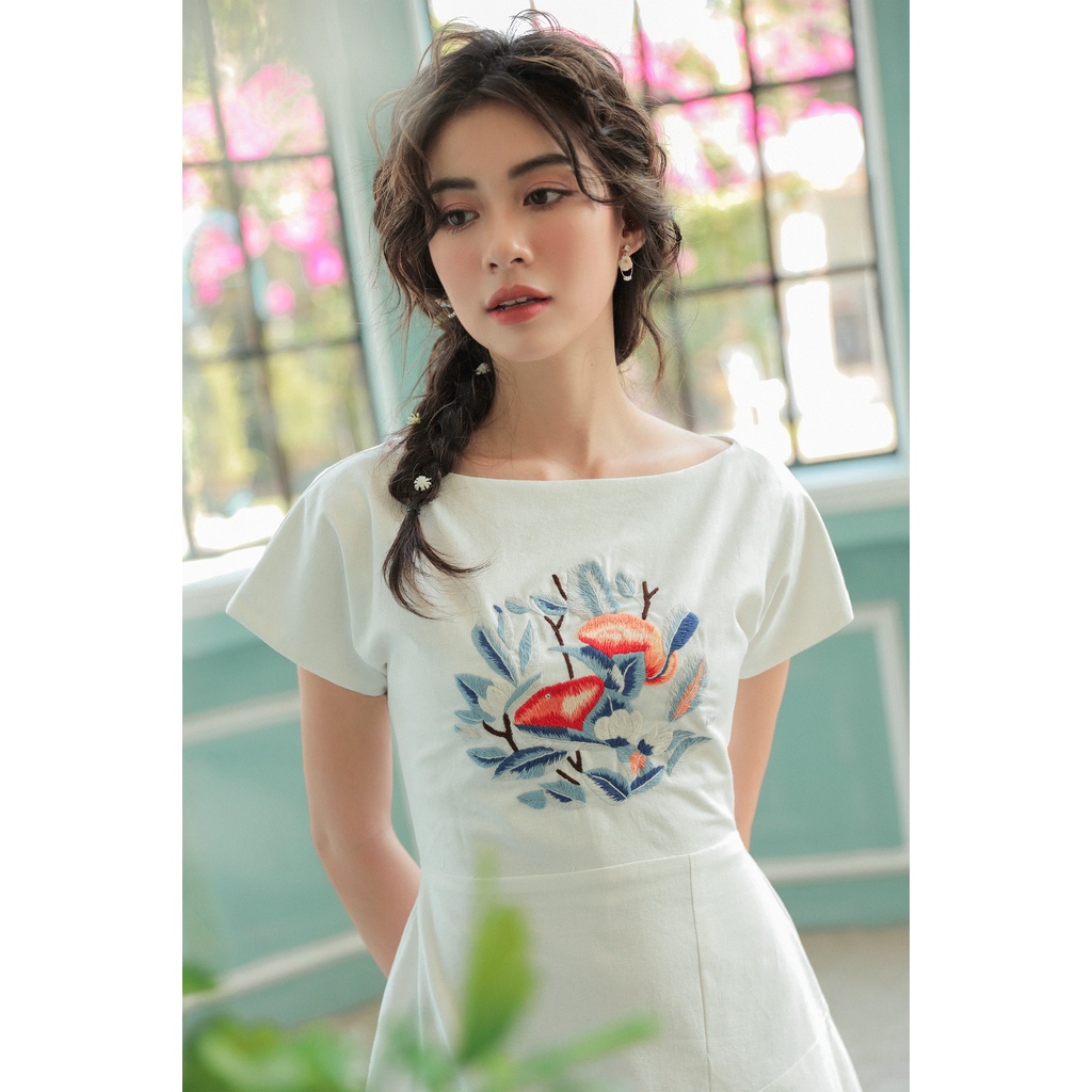 OLV - Đầm Asymmetric Embroidered Dress