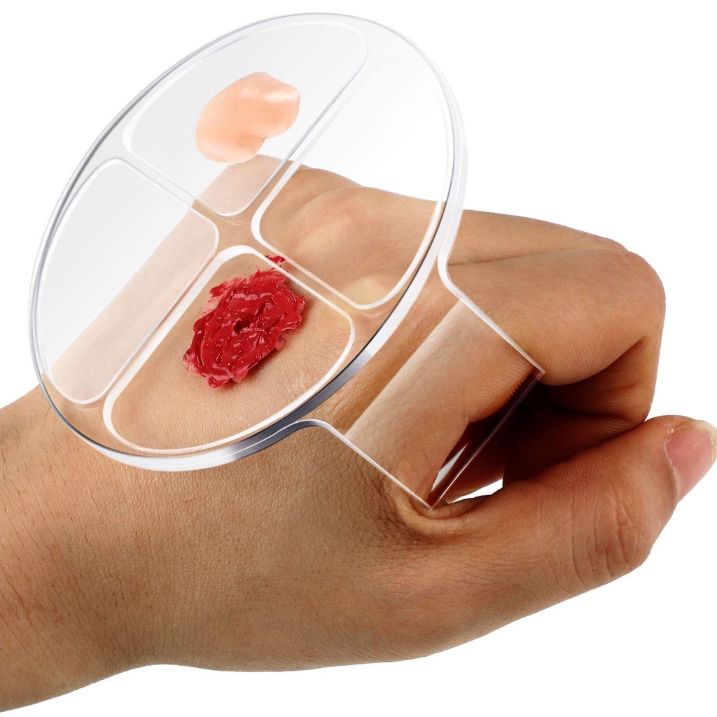 ROWANS Bộ Bảng Màu Acrylic Kèm Thìa Tán Kem Nền Trang Điểm Cho Nữ