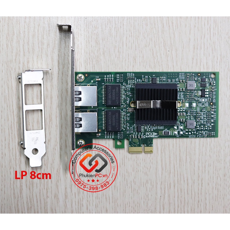 Card mạng LAN PCIE 1x to 2 Port LAN Gigabits 1000Mbps Chipset Intel 82575 cho máy tính PC Server WS Boot rom