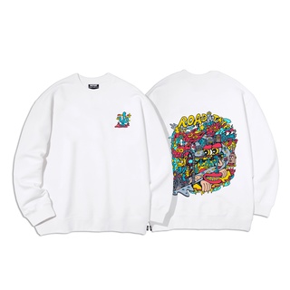 Áo sweater nam nữ local brand NIGUST Road Trip N207 chất liệu nỉ da cá form rộng màu đen trắng Fullbox