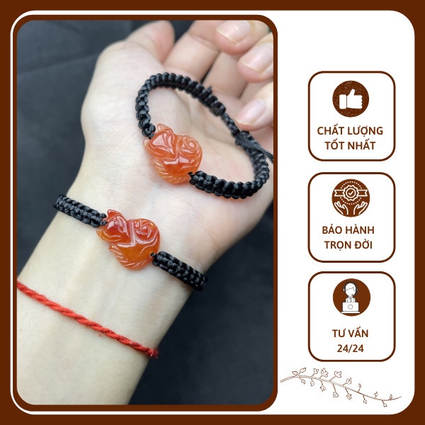 Dây đeo tay hồ ly chất liệu mặt đá vòng phong thủy nam nữ Thiết kế chắc chắn, tinh tế từng chi tiết. mang nét đẹp độc đá
