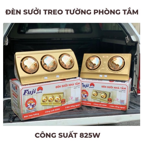 Đèn sưởi nhà tắm - đèn sưởi hồng ngoại Fuji Pova sưởi ấm nhanh, chống bỏng, chống loá  [BH 12 tháng]