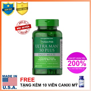 Viên uống tăng cường sức khỏe cho nam giới trên 50 tuổi Vitamin, khoáng chất Ultra Man 50 Plus Daily Multi 60v