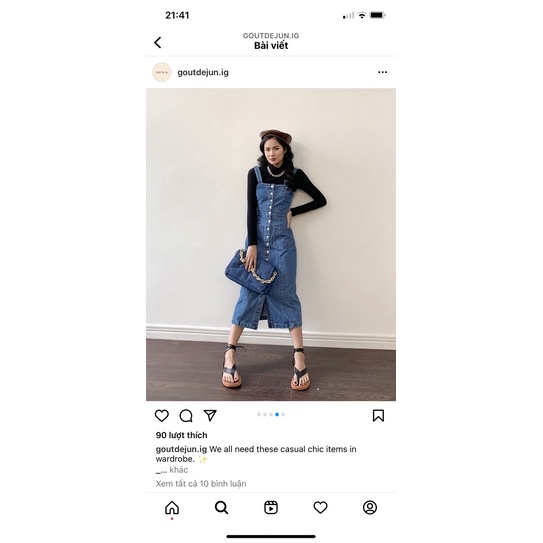 Yếm jean goutdejun size M