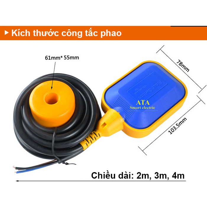 Phao điện máy bơm nước tự động ATA AT3M