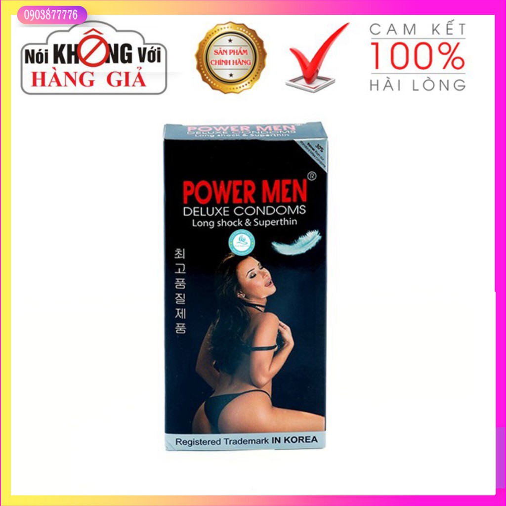 [HOT] [Chính Hãng] Bao cao su Powermen Siêu mỏng thuốc hình hộp 12 Chiếc