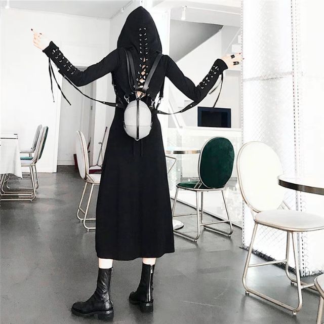 Set Áo + váy dài xe đùi sexy đen full cá tính LADY GHOST