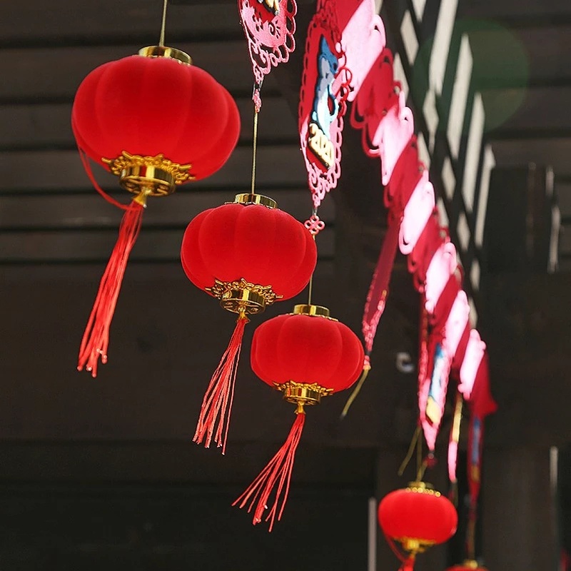 Set 30 Lồng Đèn Đỏ Trung Hoa Bằng Nhựa Trang Trí Nhà Cửa / Tiệc Năm Mới