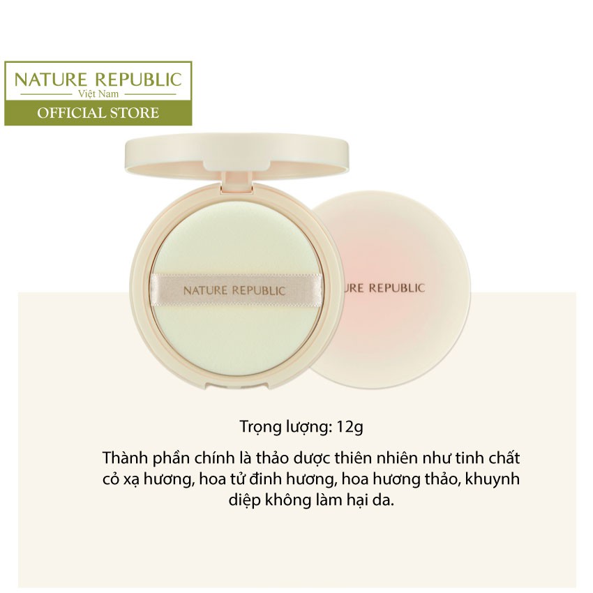 [HSD 11/2022] Phấn phủ NATURE REPUBLIC Pure Shine Powder Pact 12g