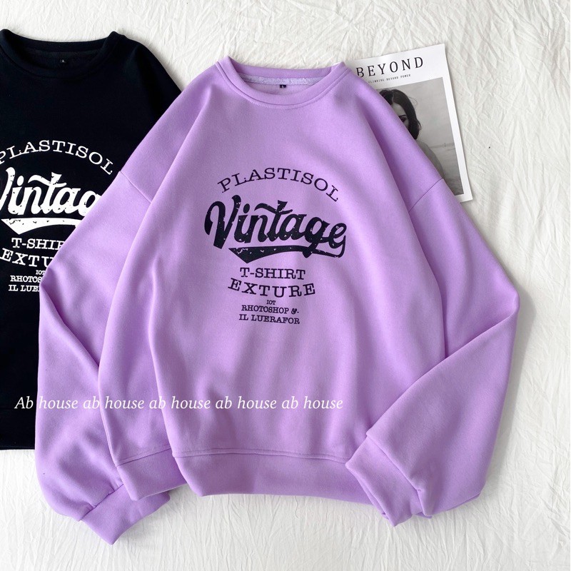 [Mã WARUN27 giảm 12k đơn 99k] Áo Sweater Nỉ Bông Vintage Unisex (Ảnh Thật Cận Chất)