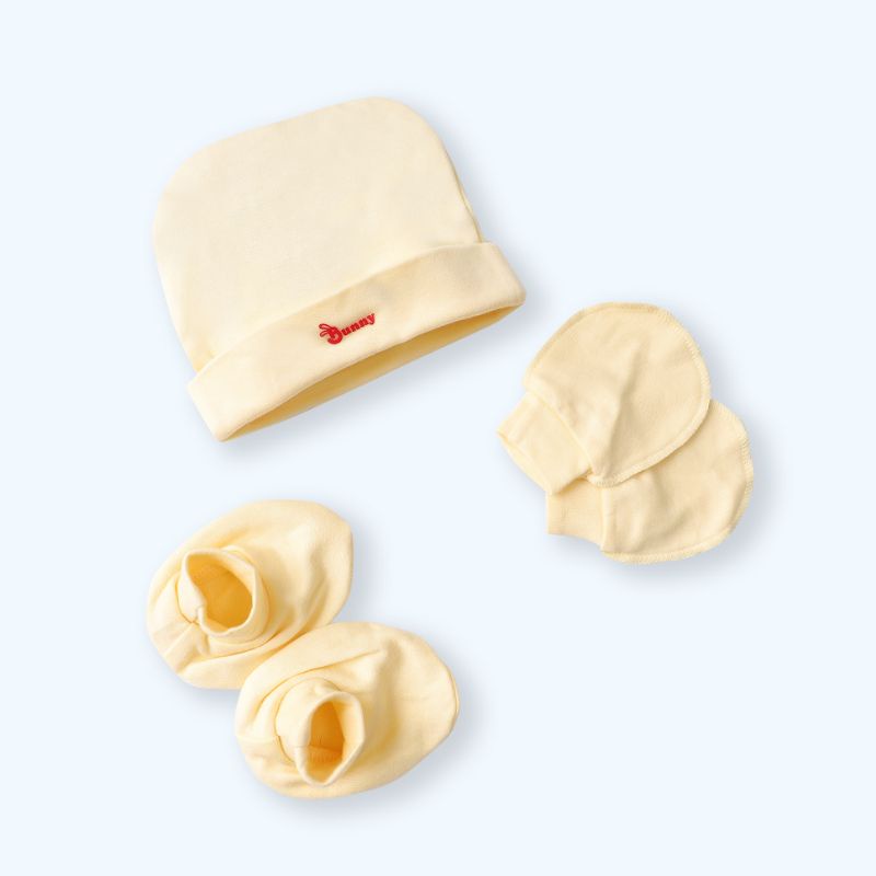 Mũ, Bao tay chân sơ sinh cotton co dãn cho bé từ 0 đến 3 tháng mềm mịn, thoáng không bí hơi Thị Nắng Store
