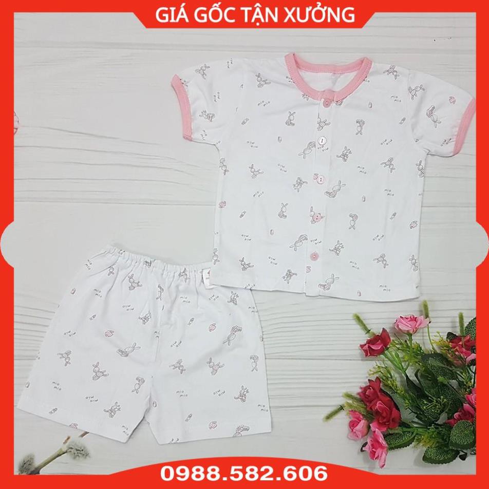 (Mio Cộc) Bộ Quần Áo Cộc Tay MioMio Cho Bé Sơ Sinh, Chất Liệu Cotton Mỏng, Mềm Thoáng Mát