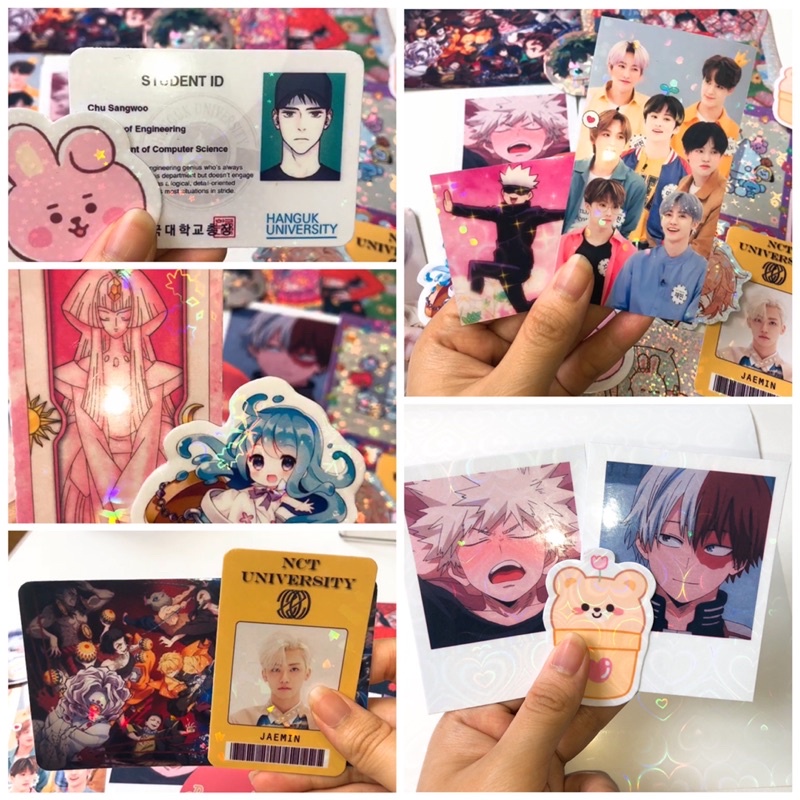 Giấy dán decal A4 hologram lấp lánh chống nước làm sticker, nhãn dán, thẻ bài, business card, màn cán,