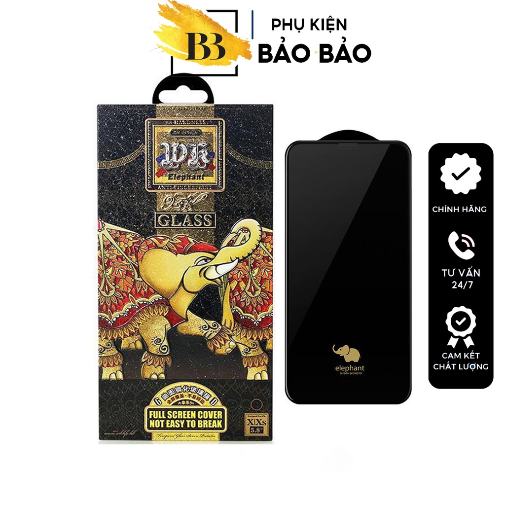 Kính Cường Lực Chống Bám Vân Tay WK Elephant Con Voi Hộp Thiếc FullBox - phukienbaobao
