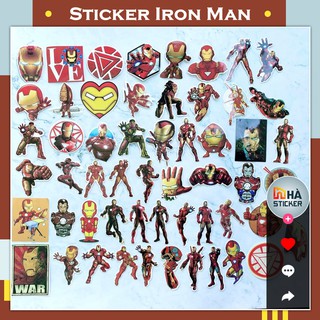 Set 55 Sticker Dán IRon Man PVC Chống Nước | Dán Điện Thoại | Dán Laptop | Dán Mũ Bảo Hiểm | Dán Vali