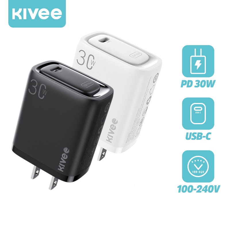 Củ Sạc Nhanh 1 TYPE-C KIVEE AS81 Compact Charger Tốc Độ 30W Tương Thích Dòng Điện 100 - 240v
