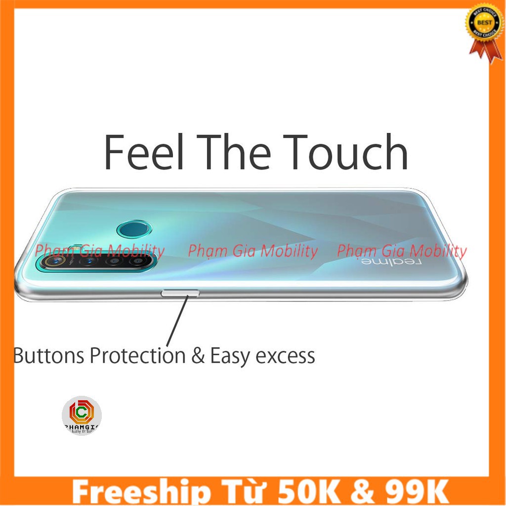 (Có video) Ốp lưng Realme 5 / Realme 5 Pro trong suốt cao cấp