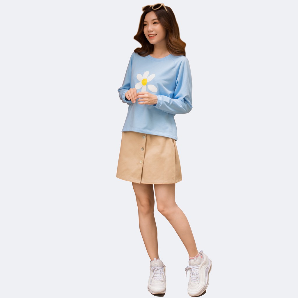 Áo Sweater nữ Dài Tay In Hoa Cúc 42-56 kg BISIC 4 màu MEEJENA - 2638