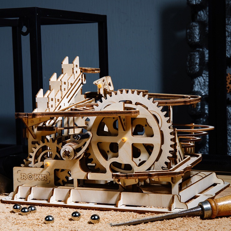 [BẢN QUỐC TẾ TIẾNG ANH] Đồ chơi Lắp ráp gỗ 3D Mô hình Cơ động học Magic Crush Robotime Marble Run LG501 -LG504