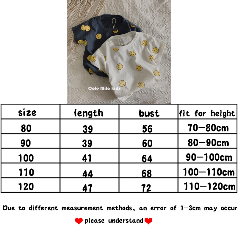 Áo Thun Tay Ngắn Dáng Rộng In Hình Mặt Cười Phong Cách Hàn Quốc Thời Trang Mùa Hè Mới