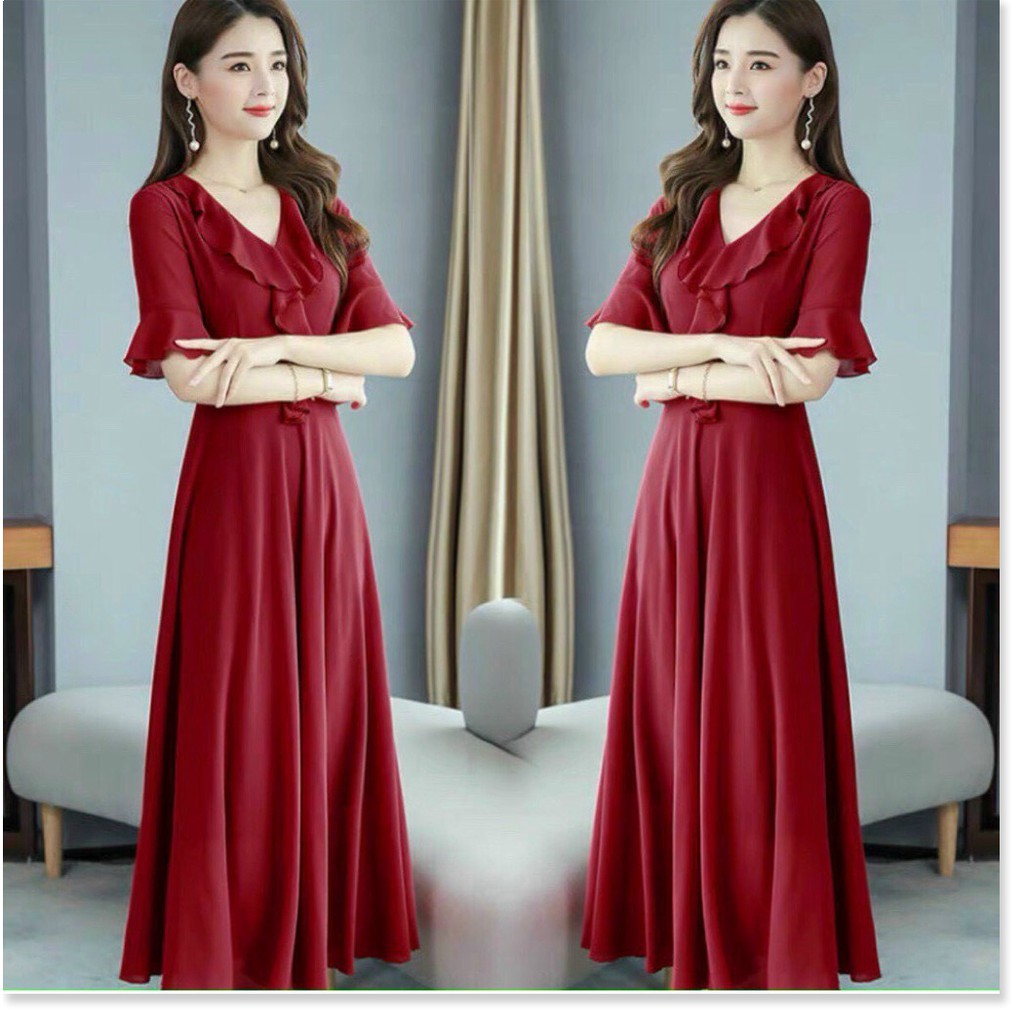 ĐẦM DỰ TIỆC VOAN Ý SANG TRỌNG , TÔN DÁNG , CHE KHUYẾT ĐIỂM , DÀNH CHO CÁC QUÝ CÔ / SP CÓ ĐỦ SIZE LANA FASHION