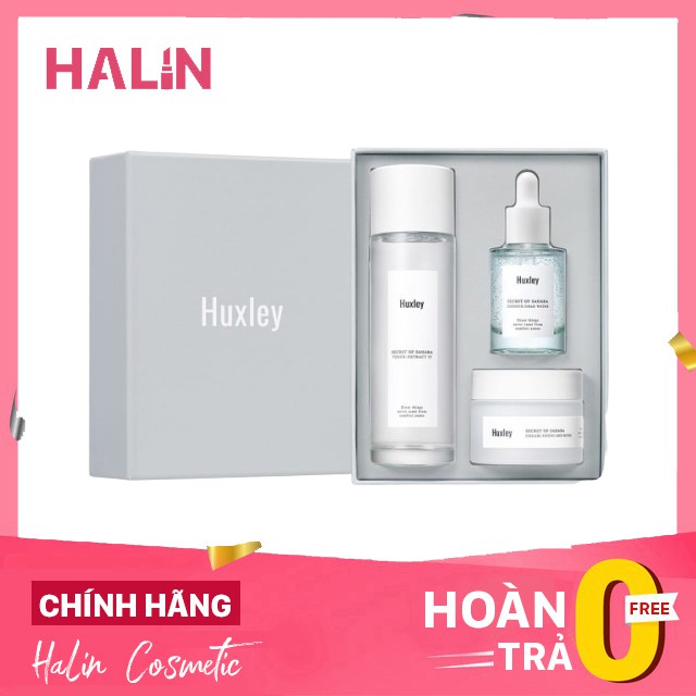 Bộ dưỡng da cao cấp 3 món huxley màu trắng dưỡng trắng da 💖FREESHIP💖Bộ dưỡng da  HALIN9921