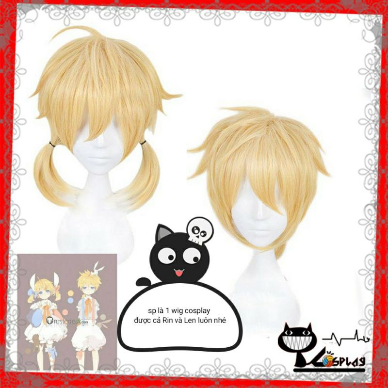 [Sẵn] Wig/tóc giả cosplay Kagamine Rin và Kagamine Len ver kid - Voicaloid màu vàng tại Miu Cosplay