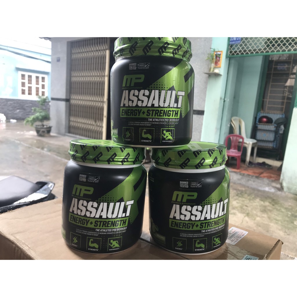 Tăng Sức Mạnh Sức Bền Tập Trung Tỉnh Táo Trong Khi Tập Luyện Pre Workout MUSCLEPHARM ASSAULT ENERGY+ STRENGTH 30 Lần