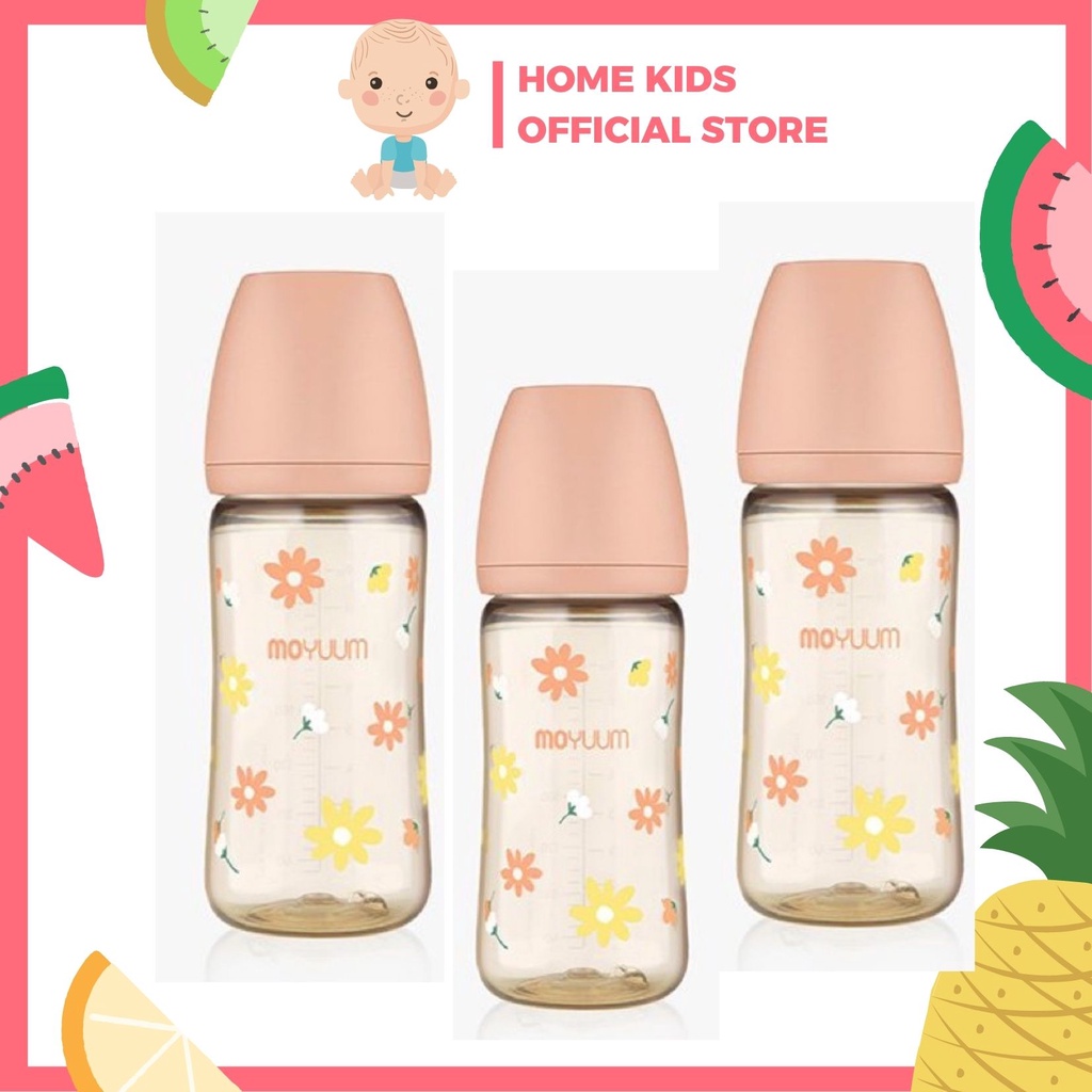 Bình sữa Moyuum hoạ tiết hoa cúc Daisy Edition170ml/270ml
