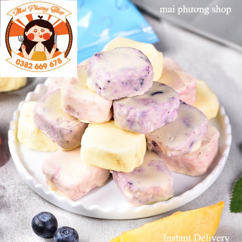 Sữa chua khô phomai bọc hoa quả sấy lạnh tốt cho tiêu hoá