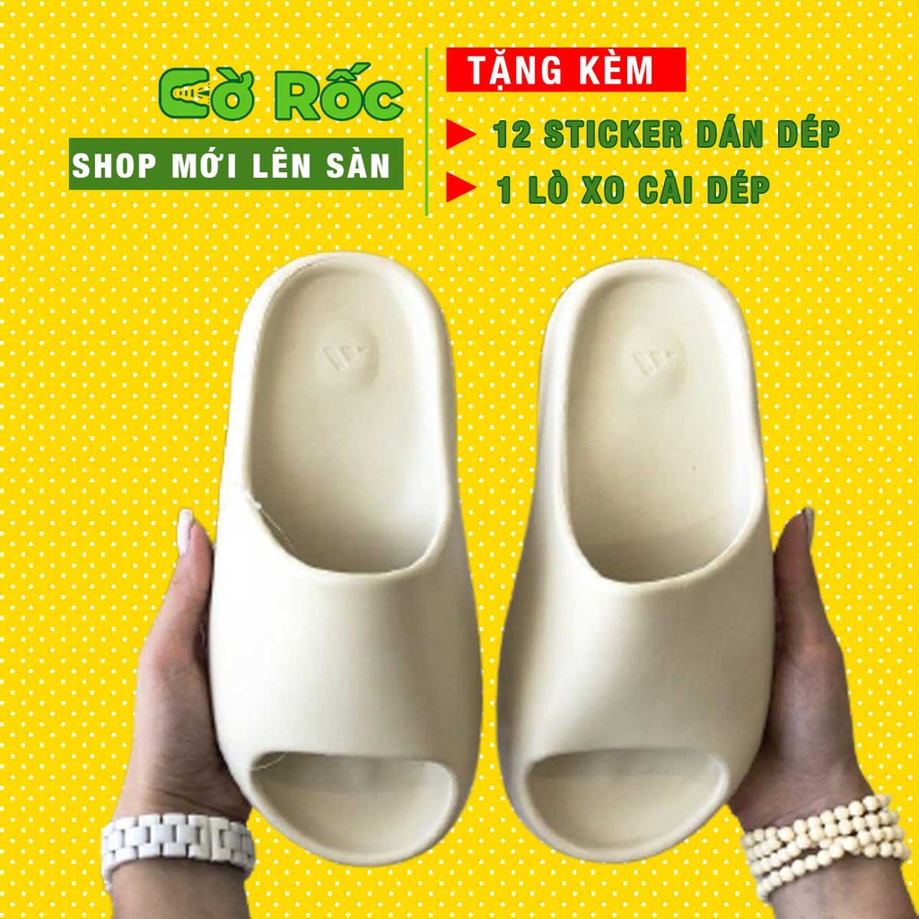 dép quai ngang họa tiết màu be nắng nhạt SHINQUAINGANG23 tặng thêm 1 hộp đựng dép