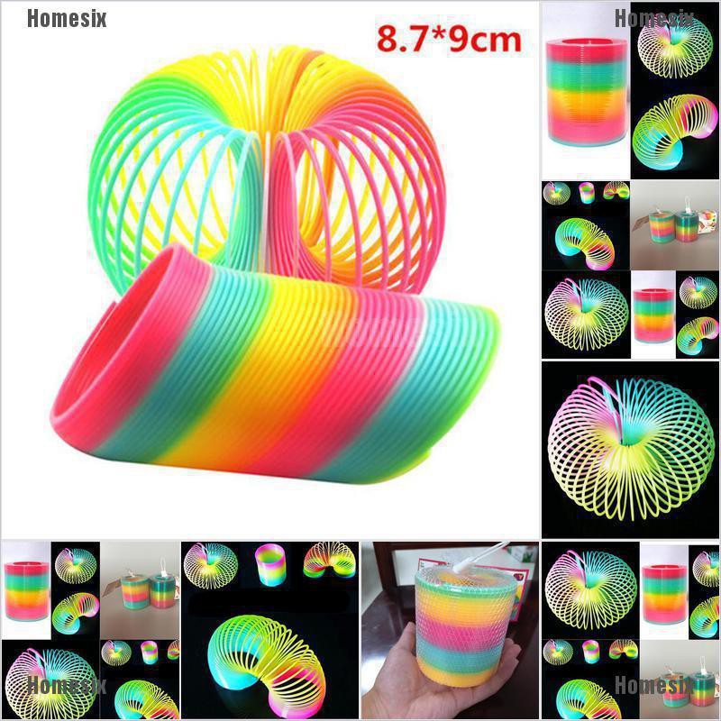 Đồ chơi lò xo màu cầu vồng bằng nhựa kích thước 8.7x9cm