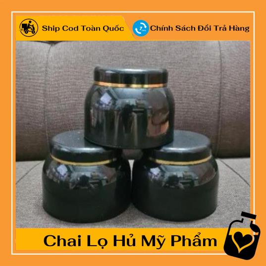 Hủ Đựng Kem ❤ TOP GIÁ RẺ ❤ Hũ Chiết Kem Bầu Đen Viền Vàng 120g / Hũ đựng mỹ phẩm , phụ kiện du lịch