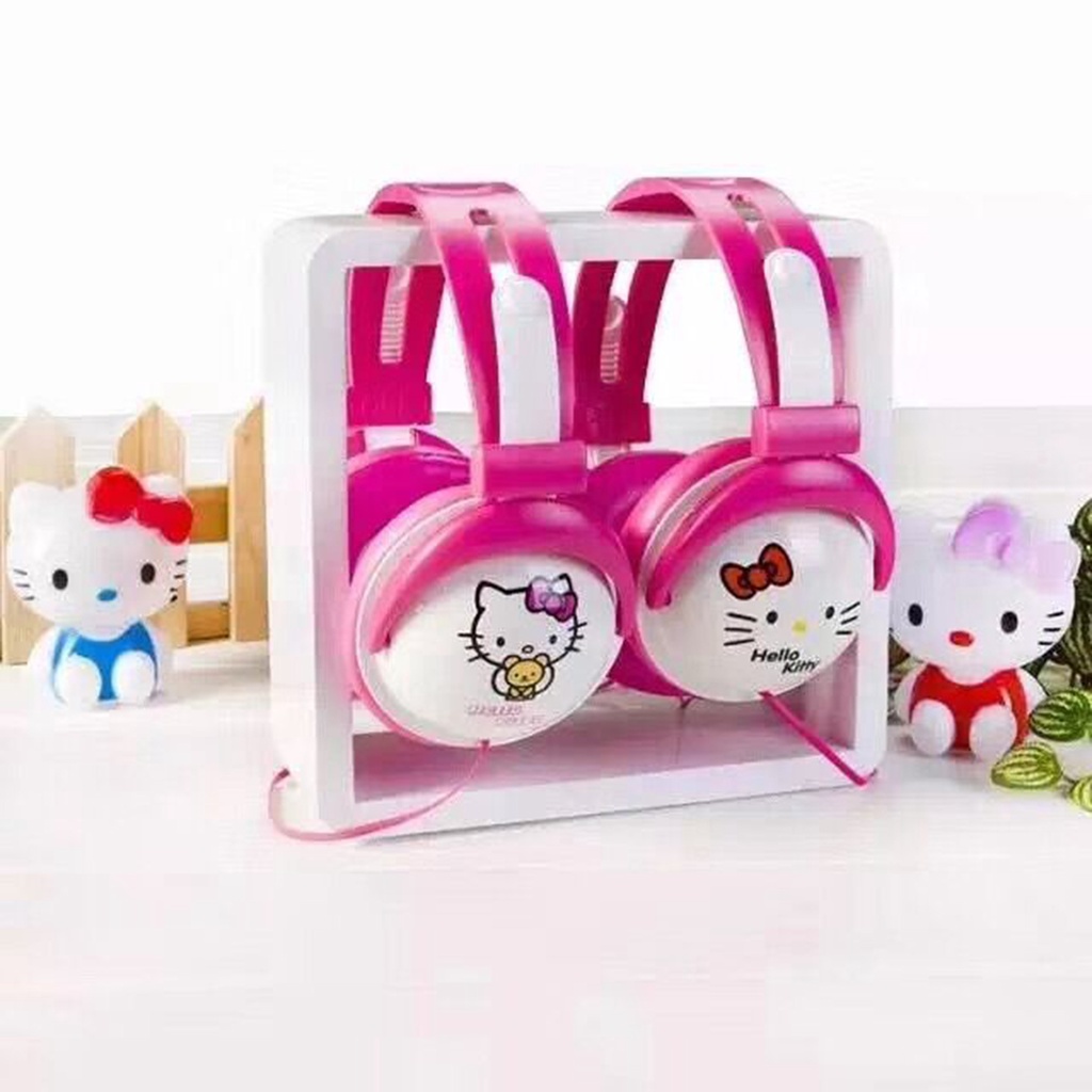 Tai Nghe Có Dây Mega Bass Stereo Thiết Kế Hình Mèo Đáng Yêu Cho Trẻ Em
