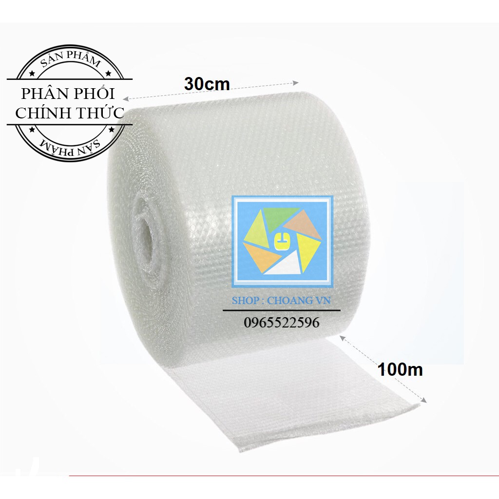 Cuộn Bóng Khí - Màng xốp hơi - Xốp nổ - Gói hàng - Bọc hàng - Kích Thước 0.3m x 100 (m) choangvn