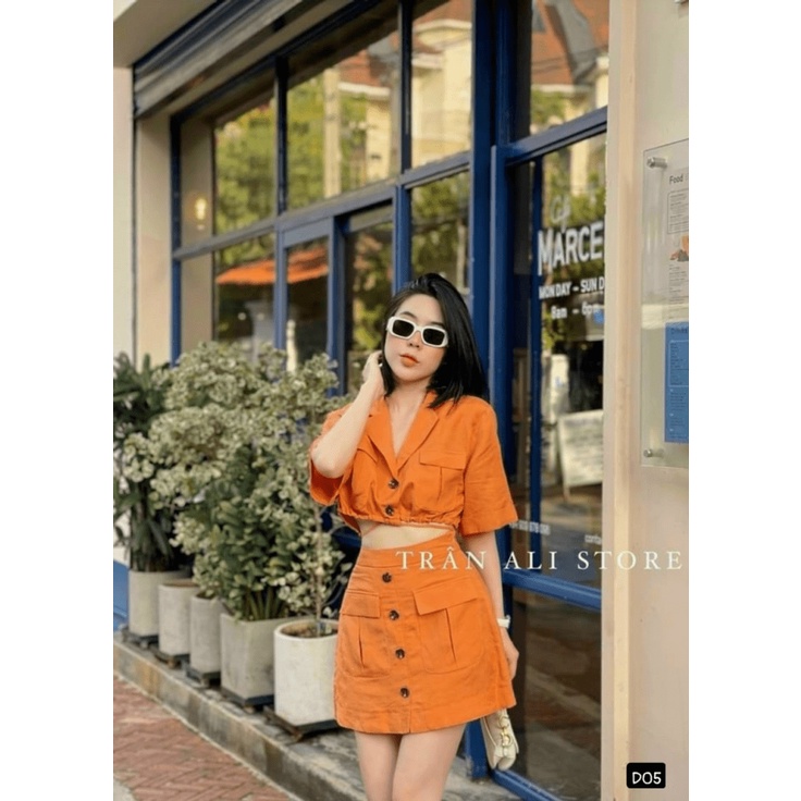 Sét Váy SIU Phối Túi Hộp Phong Cách Trẻ Trung Năng Động UP