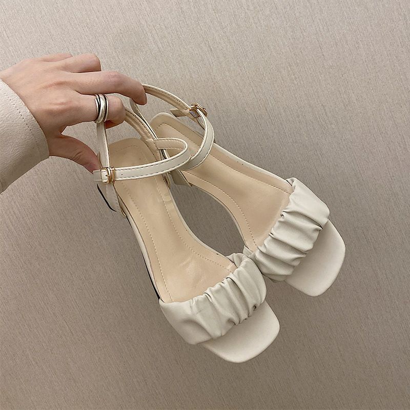 Dép sandal nữ bèo nhúm cao 3 cm mã DE12