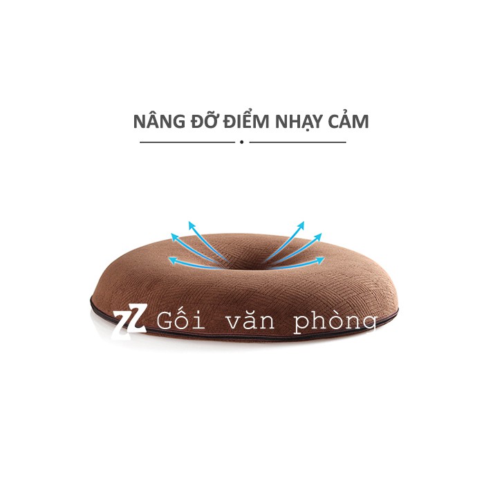 Gối lót ghế (đệm ngồi) văn phòng, ô tô cao su non có lỗ ZURI PILLOW GLM-06