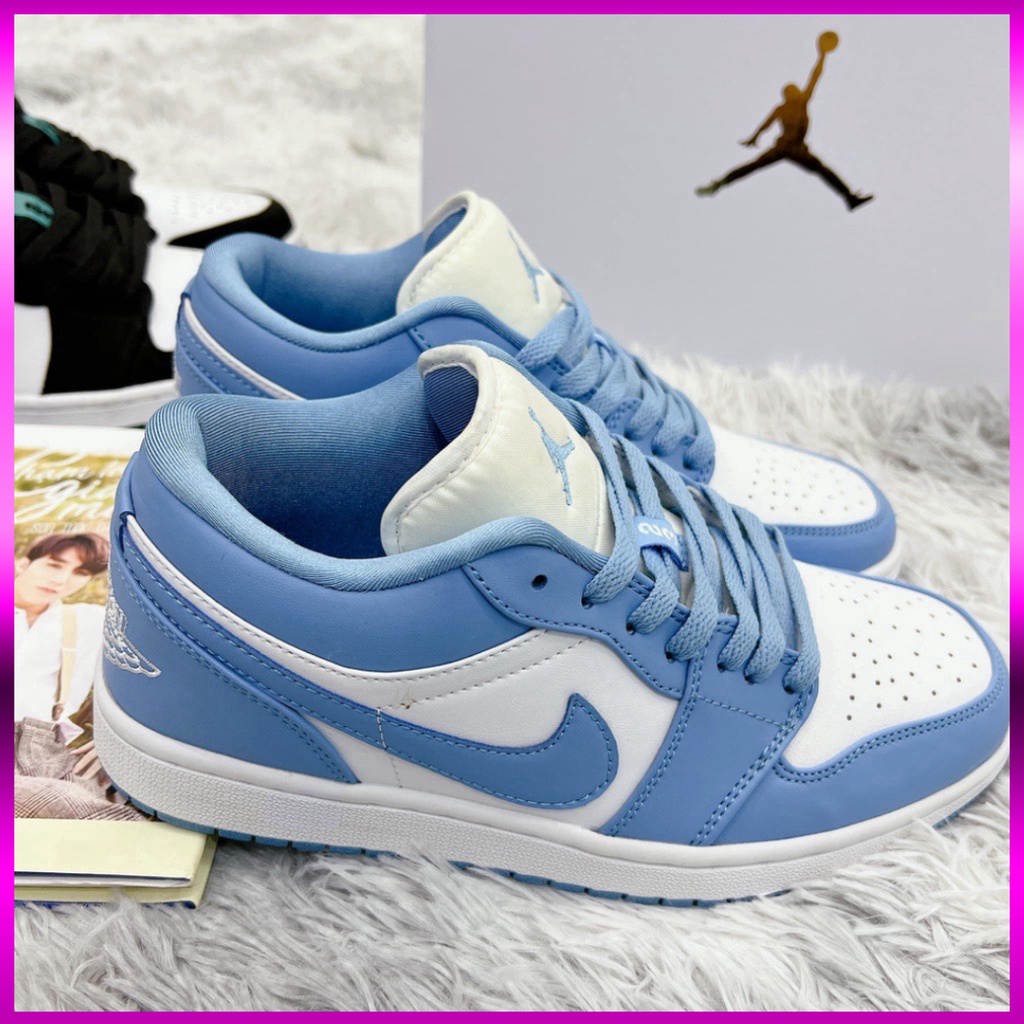 Giày JORDAN 1 MÀU XANH DƯƠNG CỔ THẤP , giày sneaker jodan jd 1 xanh da trời LOW , giày thể thao hot trend