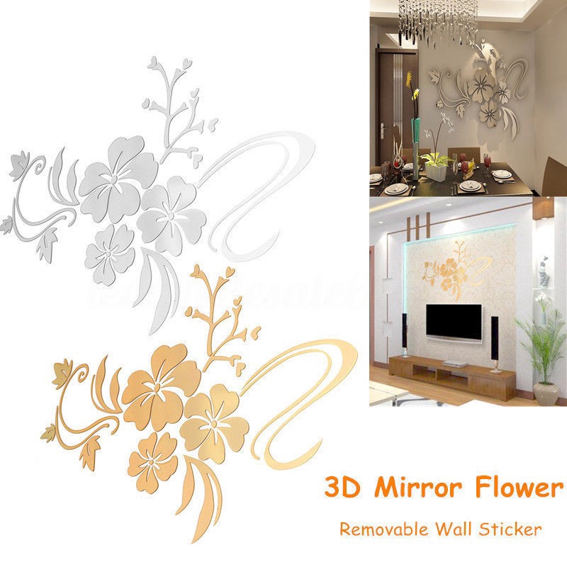 Miếng dán tường mặt gương 3D có thể tháo được tiện dụng