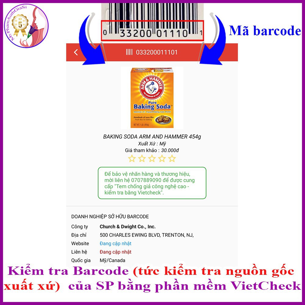 Bột Đa Năng Pure Baking Soda (Hộp Vàng)