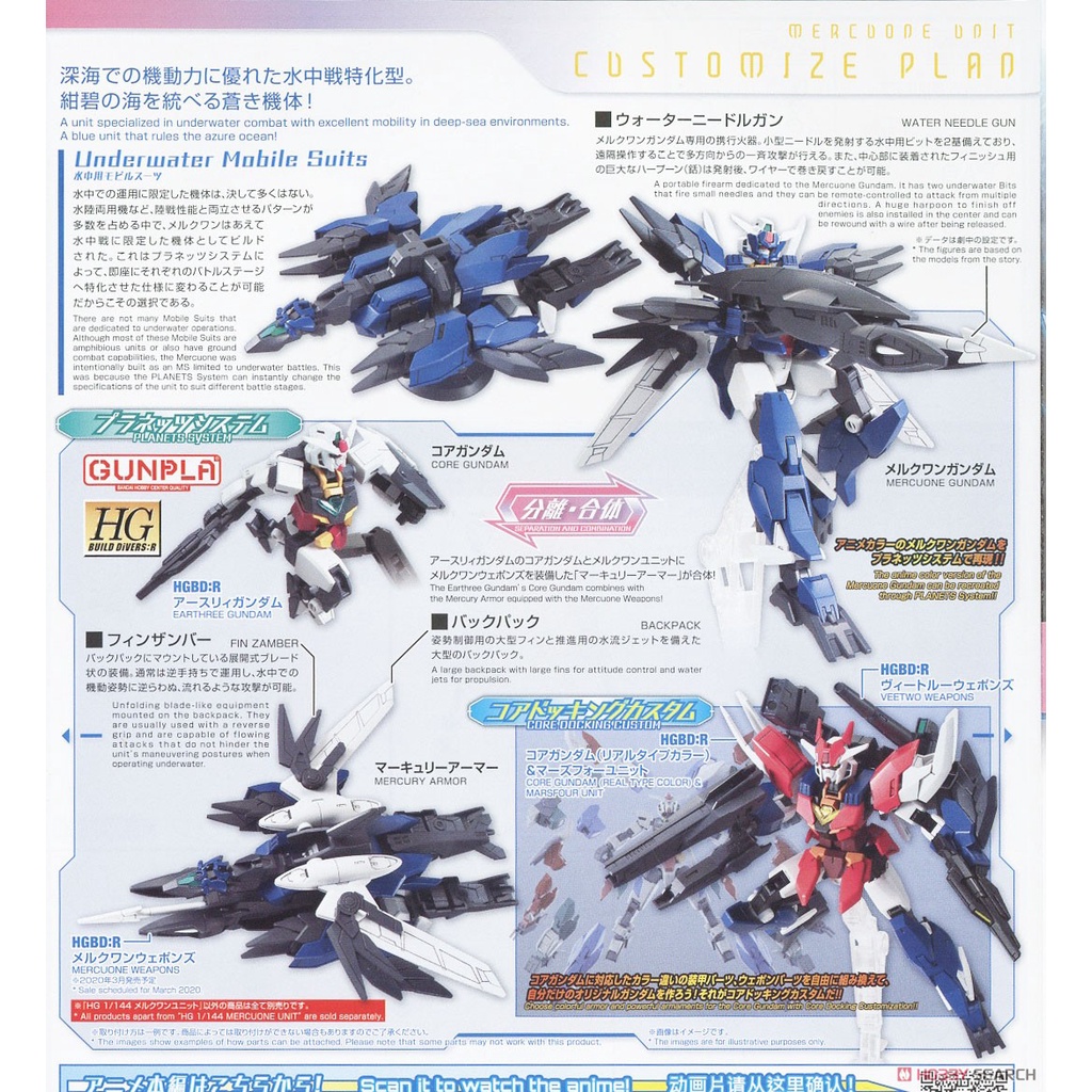 Mô hình lắp ráp HG BD R Mercone Unit 17 Bandai