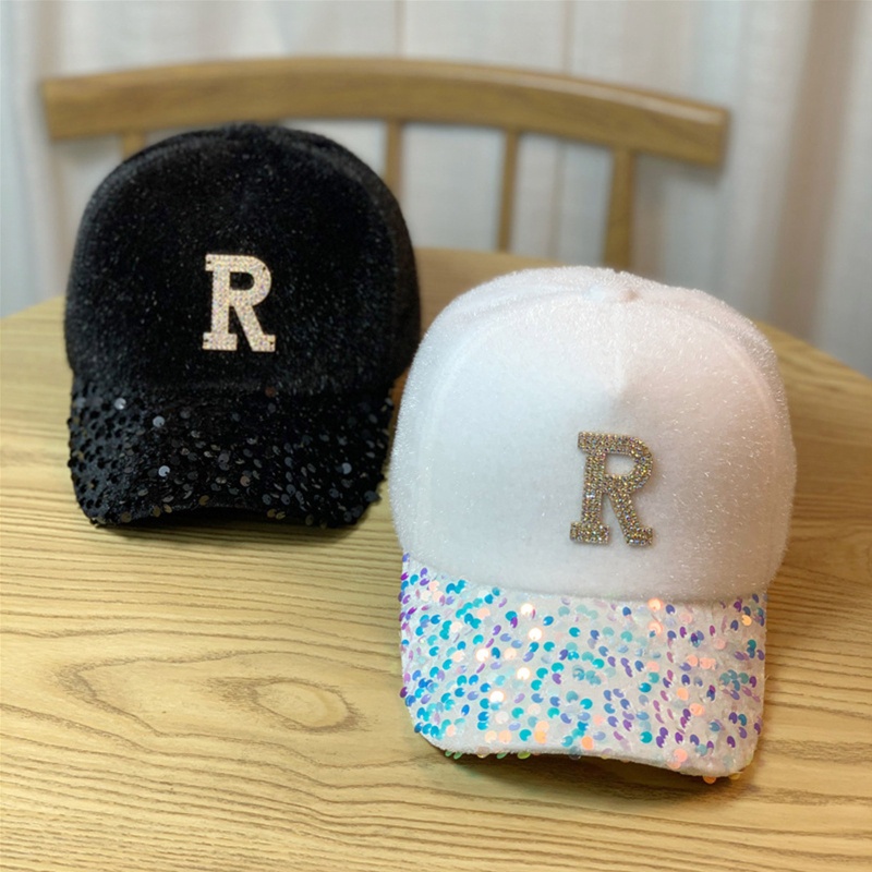 Mũ Lưỡi Trai Đính Kim Sa Hình Chữ R Thời Trang Đường Phố Cá Tính Cho Bé Trai