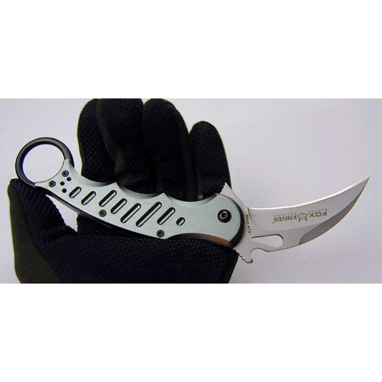 Dao phượt gấp Karambit Fox Bạc bỏ túi tiện lợi