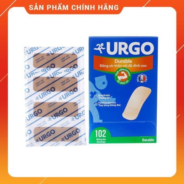 Băng Gâu Surego Hộp 102 Miếng Dán Vết Thương, Băng Cá Nhân Urgo, Băng Y Tế Sơ Cứu Vết Thương