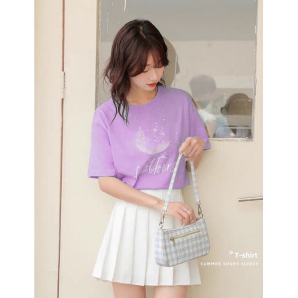 Áo thun nữ cao cấp cộc tay cổ tròn GYZ hình lông vũ hàng đẹp giá tốt trẻ trung phù hợp mọi độ tuổi