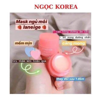 Ủ môi laneige ❤️𝑭𝑹𝑬𝑬𝑺𝑯𝑰𝑷 ❤️ mini 3g ủ hồng môi-dưỡng môi