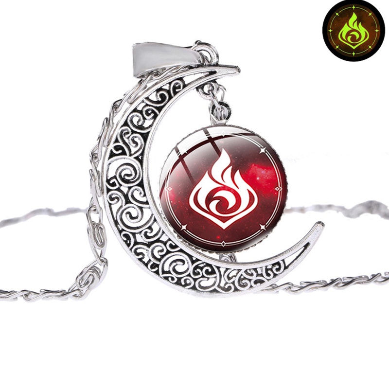 Vòng Cổ Mặt Thủy Tinh Cabochon Hình Nhân Vật Trong Game Genshin Impact Eye of God Game 7 Elements