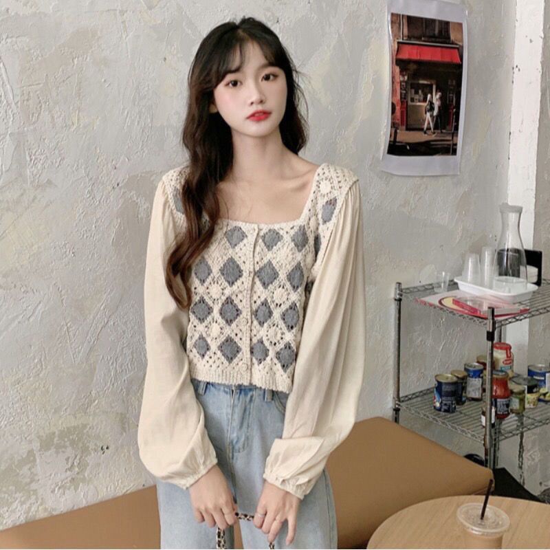Áo kiểu BH chất chiffon tay dài dáng rộng thời trang mùa thu cao cấp cho phái nữ