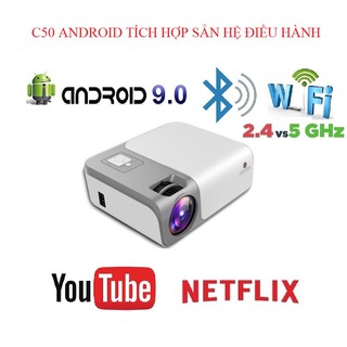 Máy chiếu cheerlux C50 Android Full HD 1080P độ sáng 3800 lumen kết nối